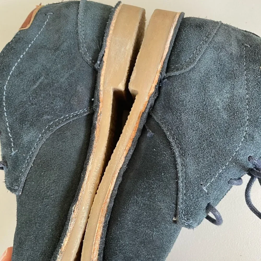 Kenneth Cole Reaction Boys Chukka Dark Navy Blue Real Suede Boots Youth 2